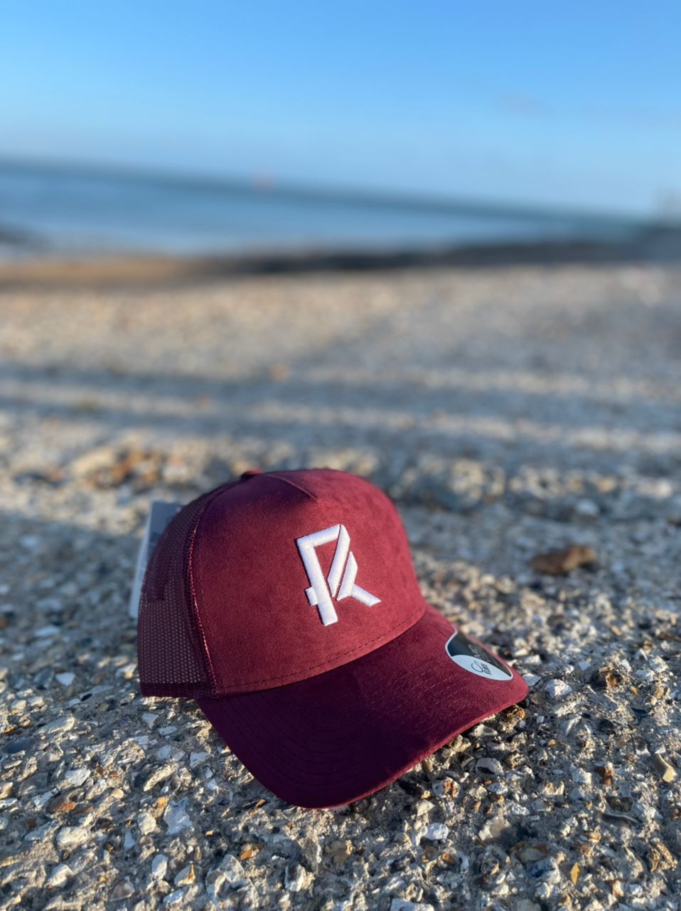 Maroon Suede Mesh Hat