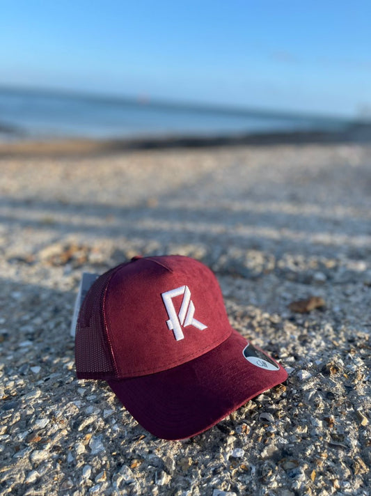 Maroon Suede Mesh Hat