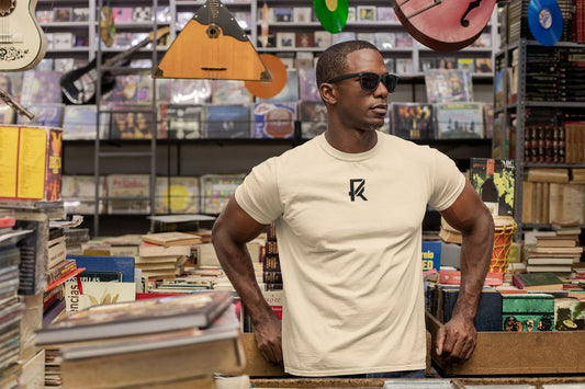 Beige T-shirts with central Fakons logo